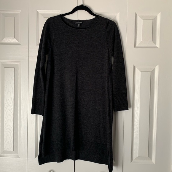 EILEEN FISHER Gray Merino Wool Round Roll Neck Tunic Size XS/TP - Picture 1 of 16